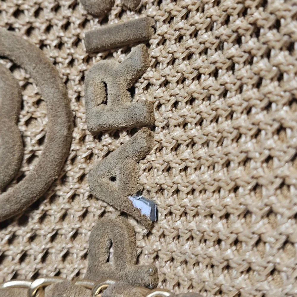 Chanel Deauville-style Raffia/Crochet Shopping Tote Large Paris Logo